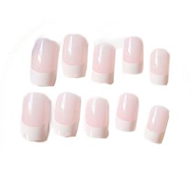 False Fingernails Pink Artificial False Nails Tips Full Cover Square Fake Nails