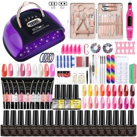 Nail Set Gel Nail Polish Set With UV LED Lamp Dryer Semi Permanent Gel Varnish Set Professional Nail Art Tools Kit Manicure Set