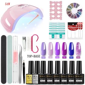 Nail Gel Kit Professional Nail Set With 120W/54W UV Nail Lamp And Nail Drill For All Drying Gel Nail Polish Manicure Set
