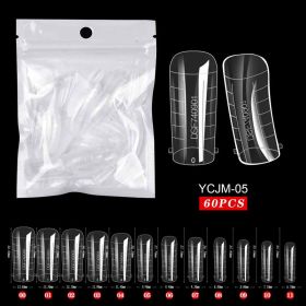 60pcs False Nail Tips Sculpted Full Cover Nail Tips Fake Finger UV Gel For Extension Building Gel Polish Fake Artificial Tool