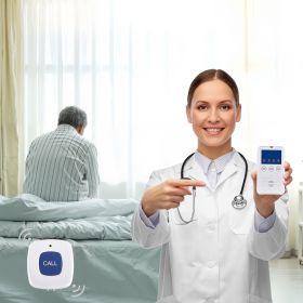 Early Alert Bed Alarm System Wireless Bed Sensor Pad with Call Button & Pager