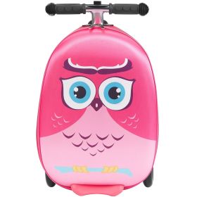 VEVOR Ride-on Luggage 20-inch Kids Scooter Suitcase with Flash Wheels Pink
